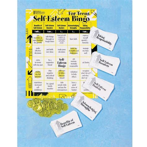 self esteem bingo for teens.